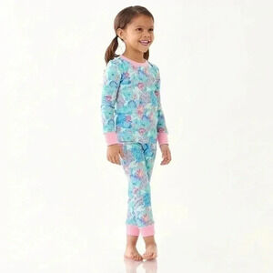 Lilly Pulitzer Girls Unicorns in Bloom Organic Pajama Set NWT Size 4